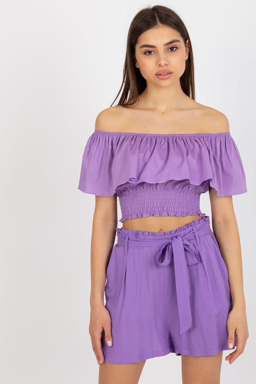 Fialová krátká španělská halenka s...