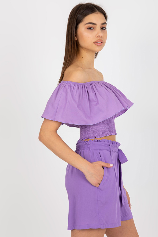 Fialová krátká španělská halenka s...