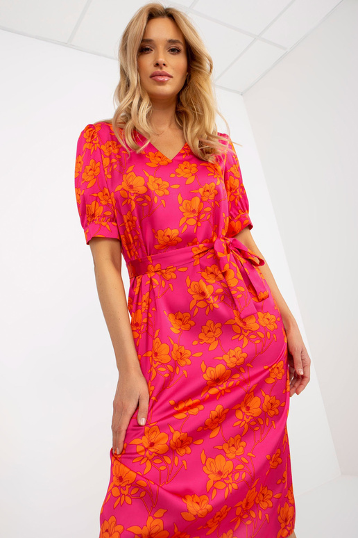 Fuchsiově-oranžové květinové...