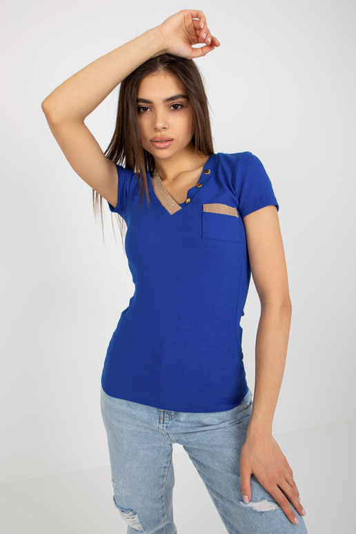 Tmavě modrá blůza s proužkovaným... Tmavě modrá blůza s proužkovaným...