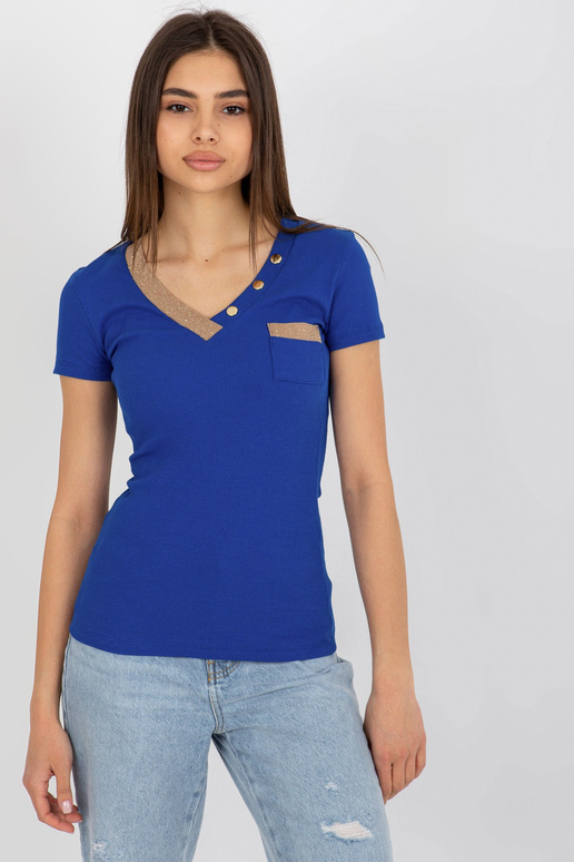 Tmavě modrá blůza s proužkovaným... Tmavě modrá blůza s proužkovaným...