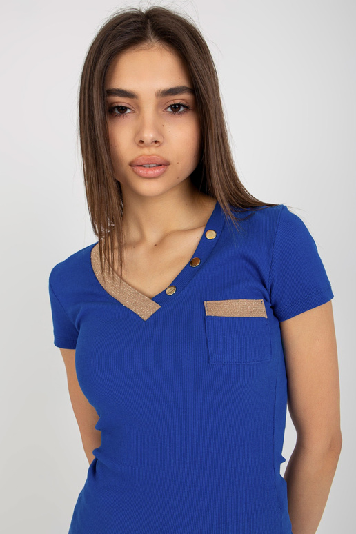 Tmavě modrá blůza s proužkovaným... Tmavě modrá blůza s proužkovaným...