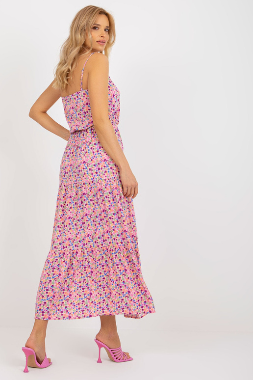 Růžové maxi květované šaty s...