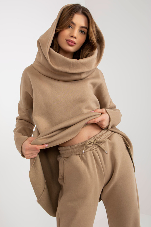 Tmavě béžová základní mikinová...