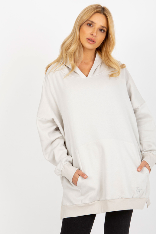 Světle šedá oversized klokaní mikina...