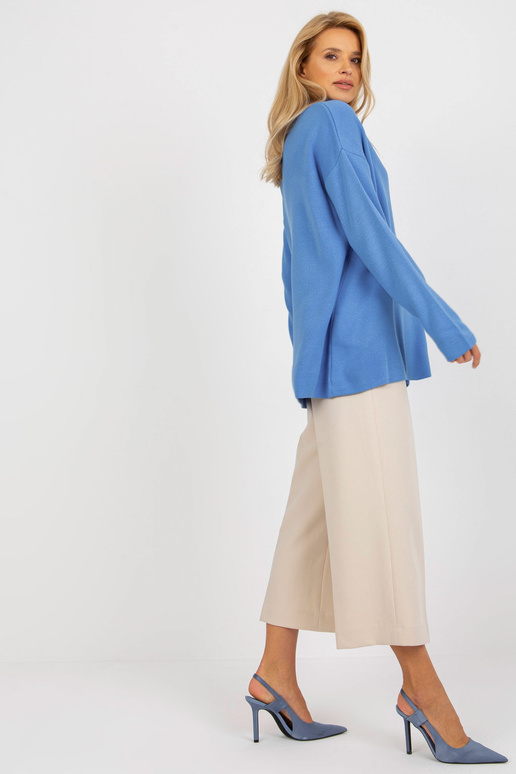 Modrý dámský oversize svetr s...