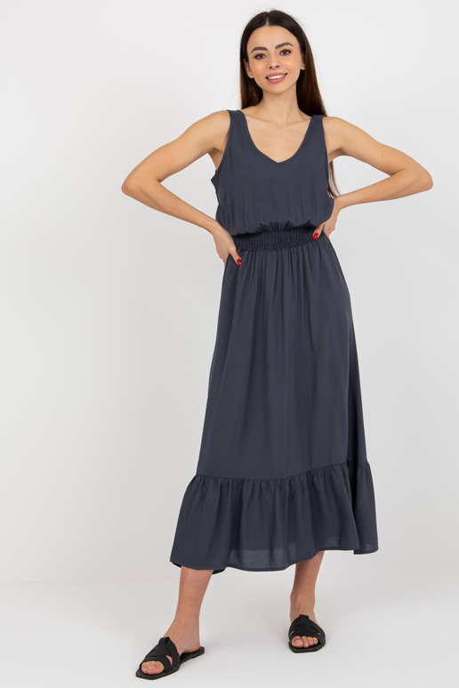 Námořnicky modré maxi šaty s volánem... Námořnicky modré maxi šaty s volánem...
