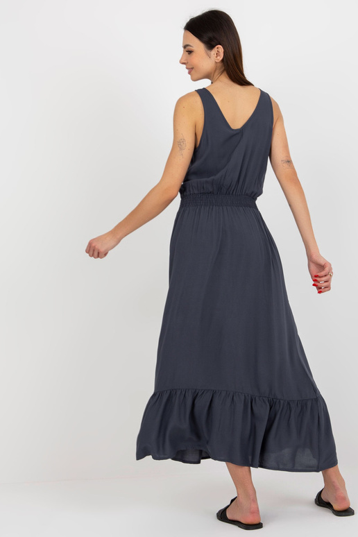Námořnicky modré maxi šaty s volánem... Námořnicky modré maxi šaty s volánem...