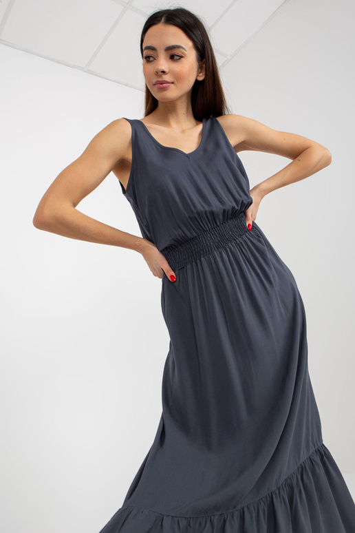 Námořnicky modré maxi šaty s volánem... Námořnicky modré maxi šaty s volánem...