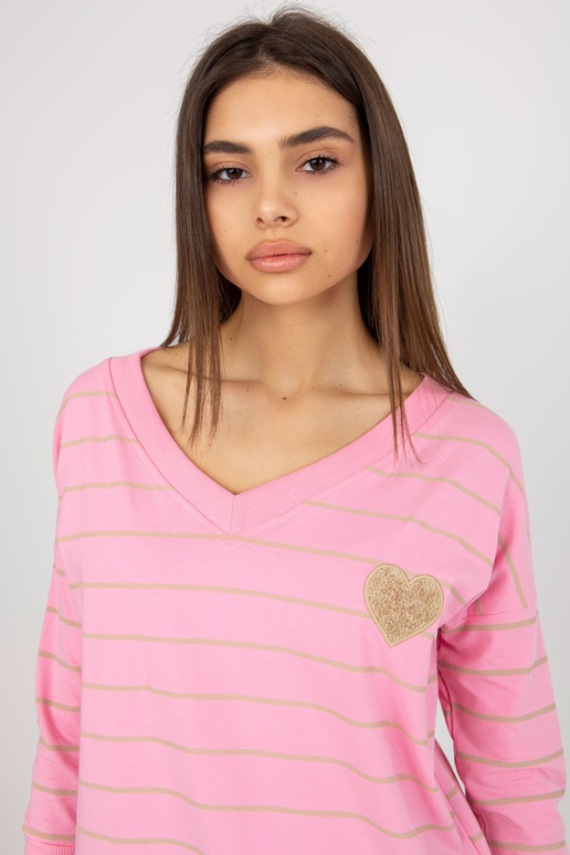 Růžová a béžová proužkovaná halenka s...