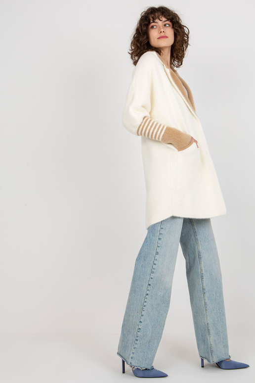 Ecru dámský kabát z alpaky s vlnou Ecru dámský kabát z alpaky s vlnou