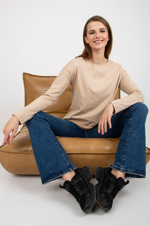 Béžová bavlněná halenka s dlouhým... Béžová bavlněná halenka s dlouhým...