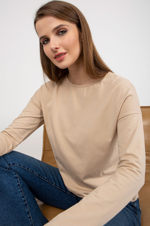 Béžová bavlněná halenka s dlouhým... Béžová bavlněná halenka s dlouhým...