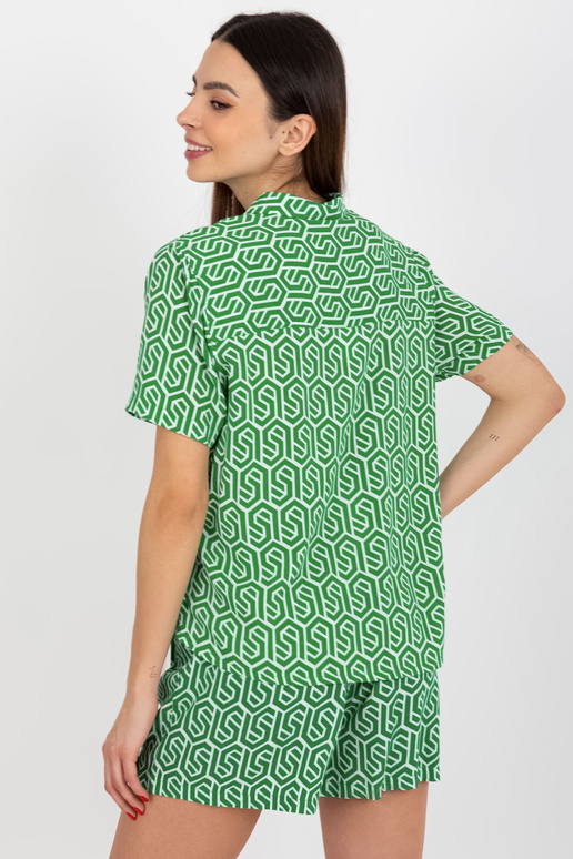 Zelená triková halenka s krátkým...