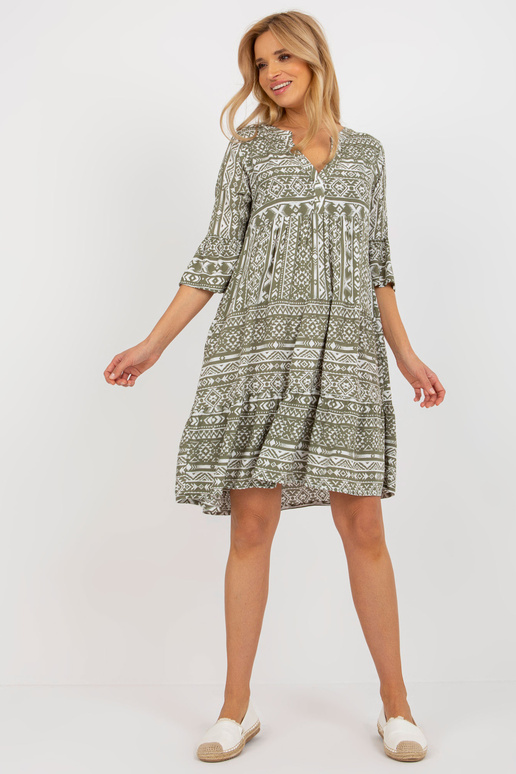 Khaki volné šaty BOHO SUBLEVEL