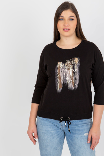 Černá nadměrná halenka s...