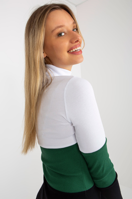 Bíločerná dámská basic halenka s...