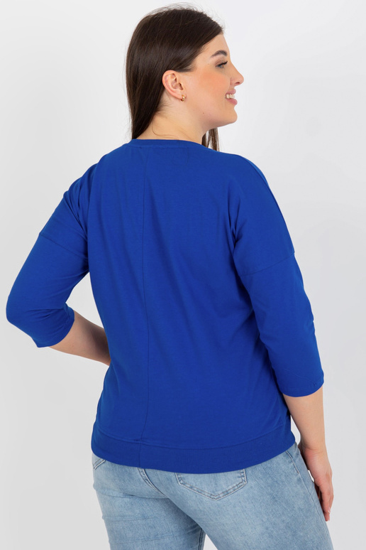 Tmavě modrá halenka plus size s...