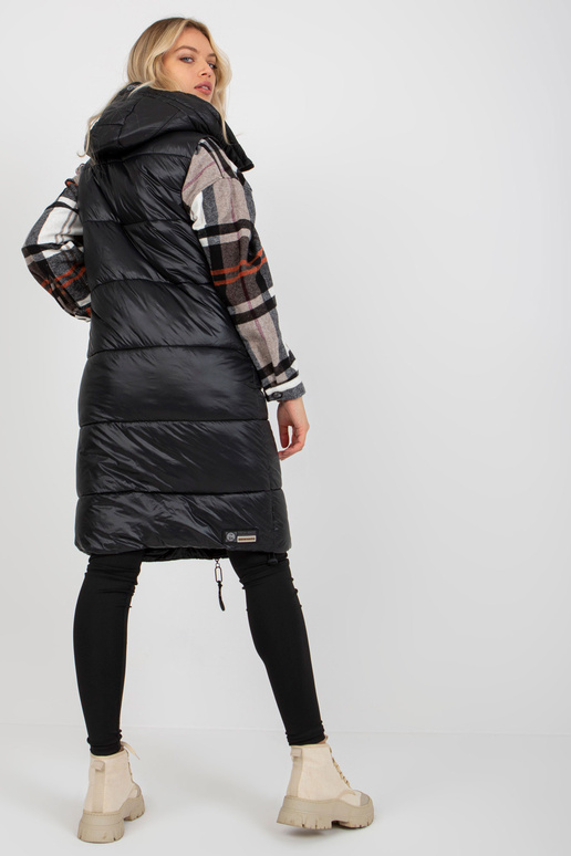 Czarna długa kamizelka puchowa z...