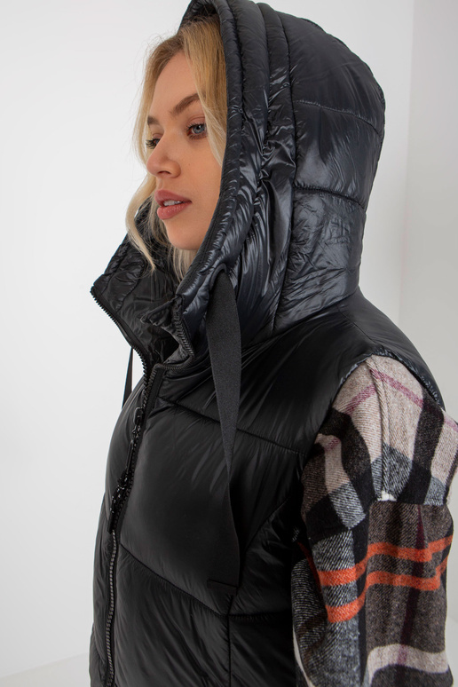 Czarna długa kamizelka puchowa z...