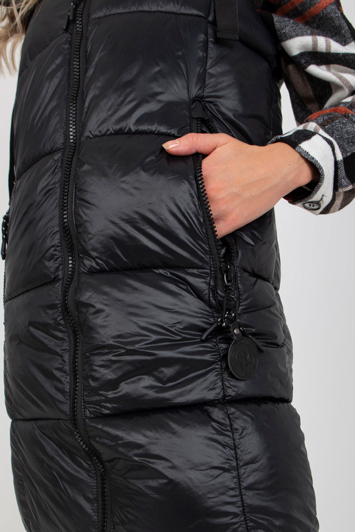 Czarna długa kamizelka puchowa z...