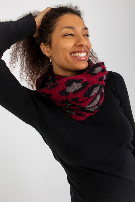 Červený a černý dámský zimní komínový...