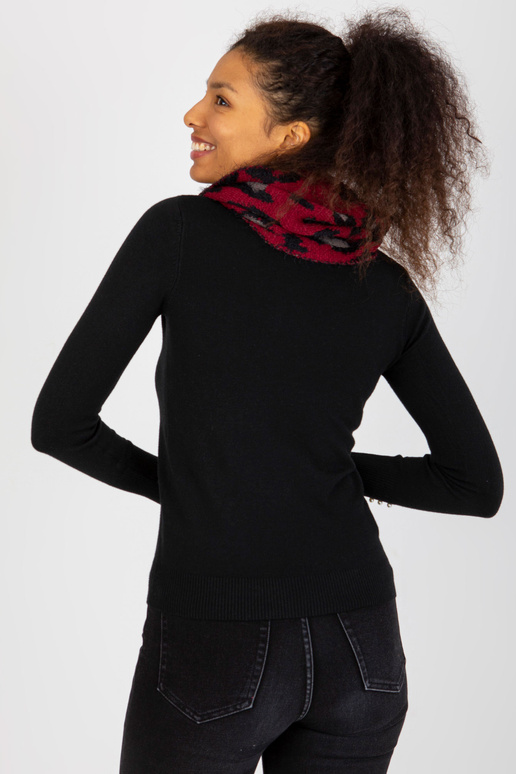 Červený a černý dámský zimní komínový...