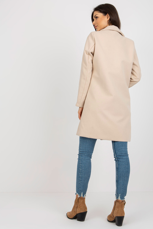 Béžový elegantní dámský kabát s...