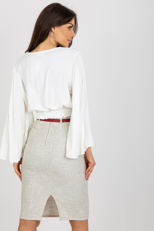 Ecru zavinovací společenská halenka s...