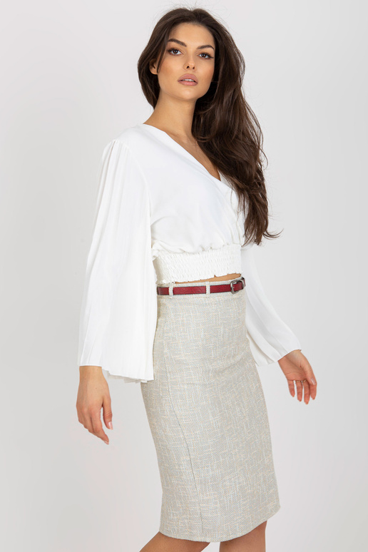 Ecru zavinovací společenská halenka s...