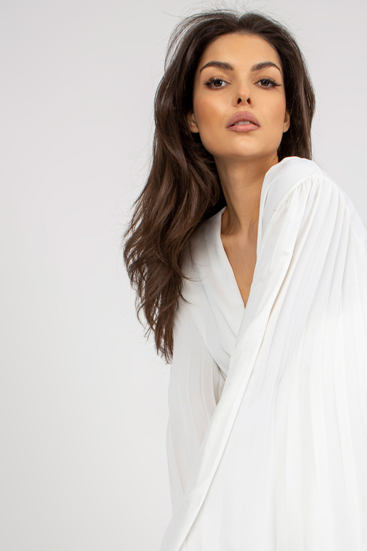 Ecru zavinovací společenská halenka s...