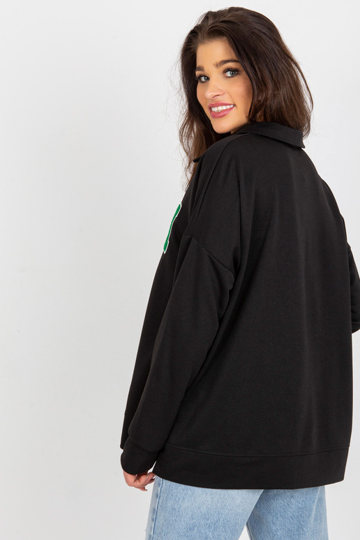 Černá oversize bavlněná halenka s...