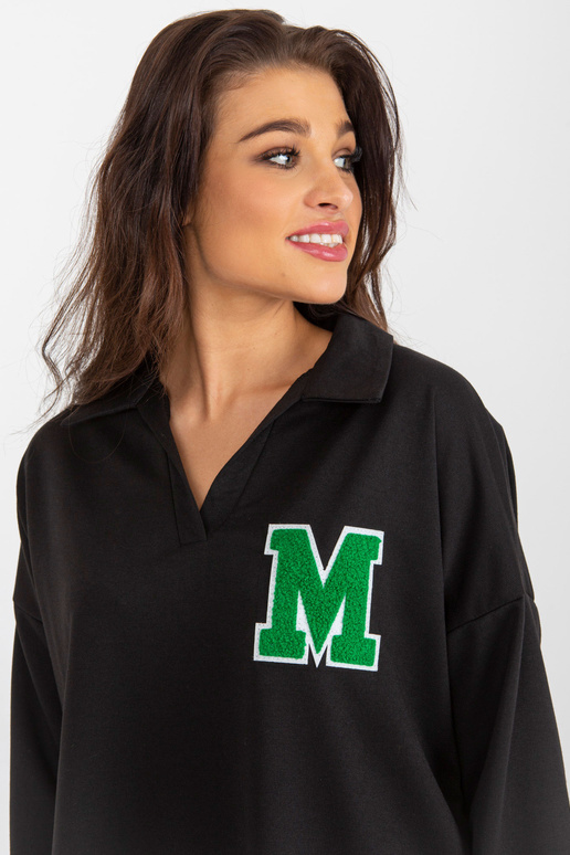 Černá oversize bavlněná halenka s...