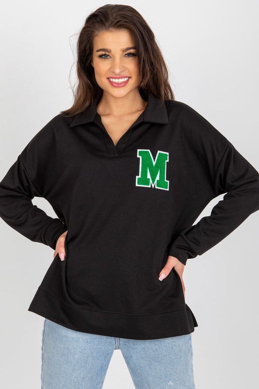 Černá oversize bavlněná halenka s...