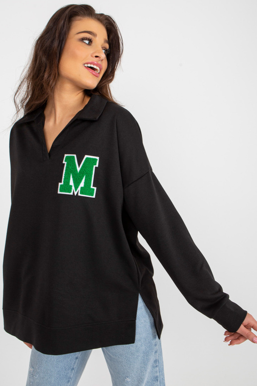 Černá oversize bavlněná halenka s...