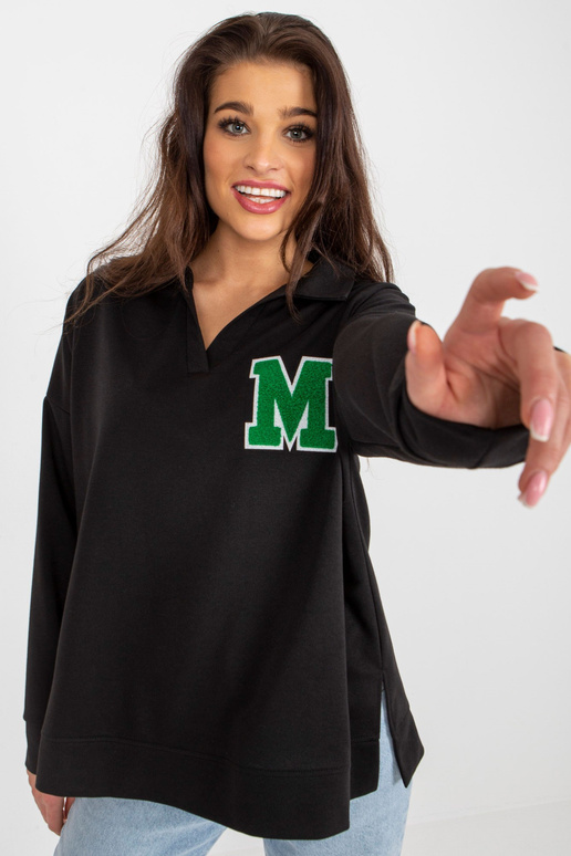 Černá oversize bavlněná halenka s...