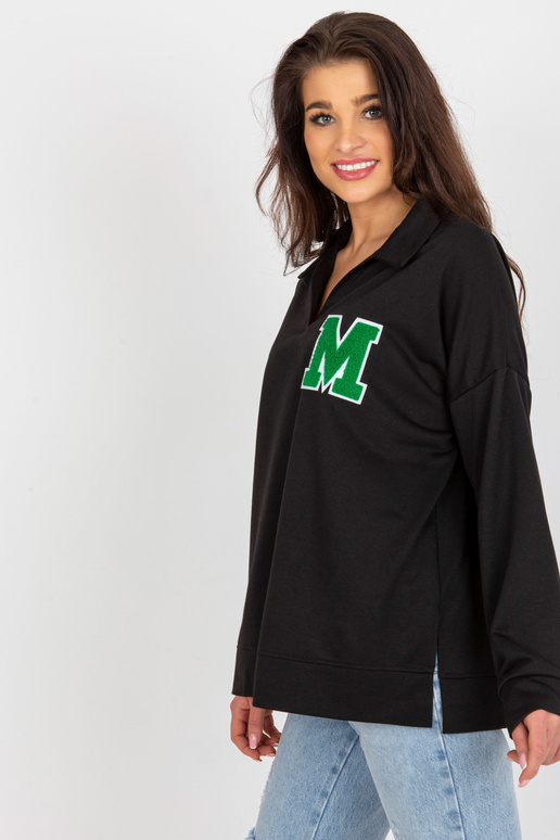 Černá oversize bavlněná halenka s...