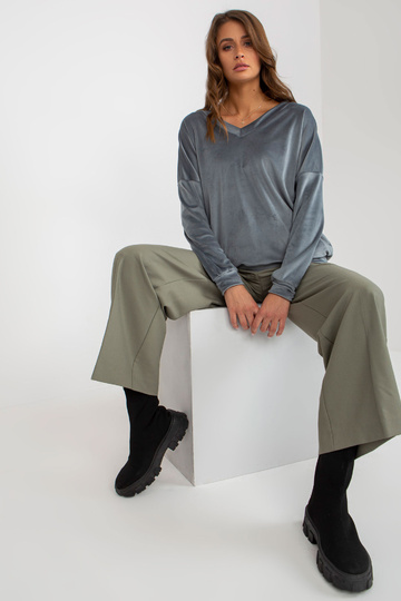 Dirty Blue Velur mikina bez... 2