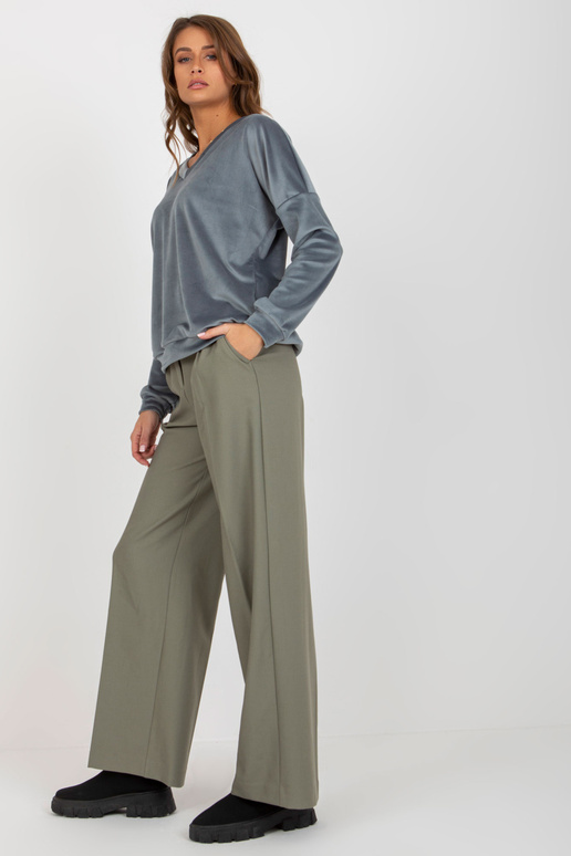 Dirty Blue Velur mikina bez kapuce s...