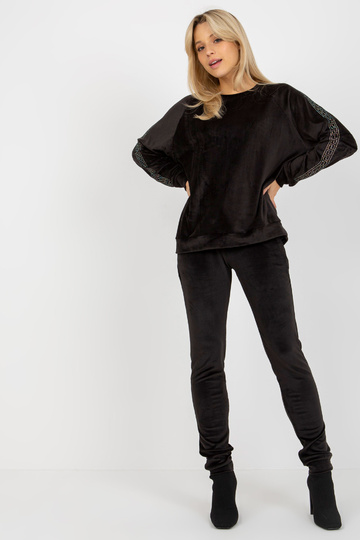 Černý dámský velurový set s... 2