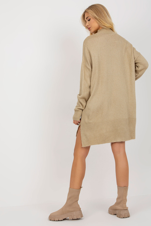 Béžový dlouhý oversize svetr s...