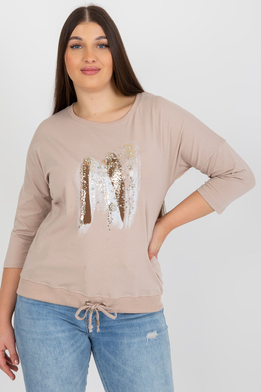 Béžová a hnědá nadměrná dámská...