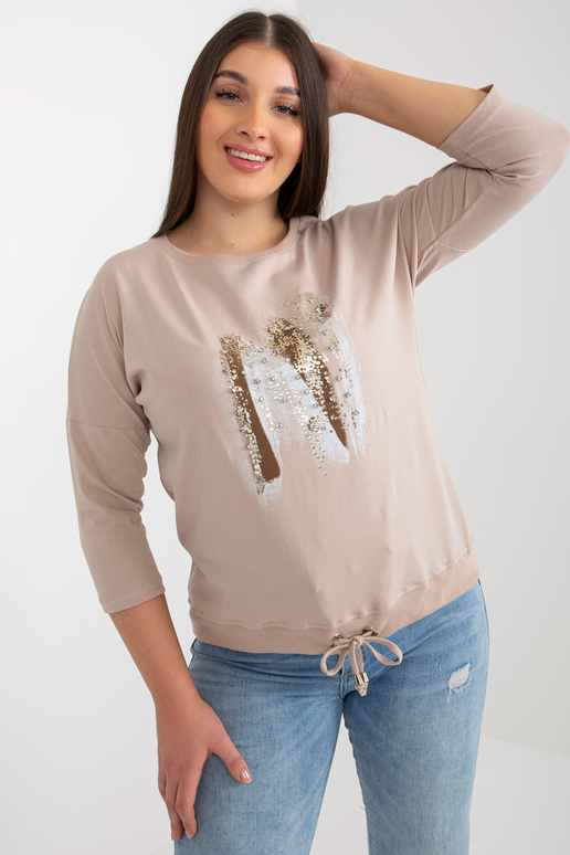 Béžová a hnědá nadměrná dámská...