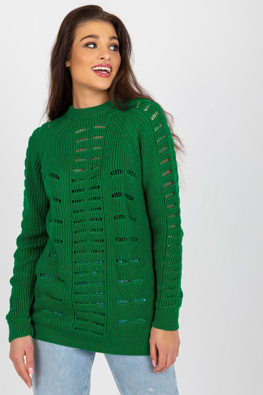 Zelený dlouhý oversized svetr s... Zelený dlouhý oversized svetr s...