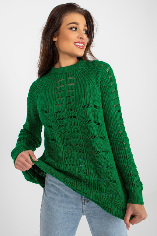 Zelený dlouhý oversized svetr s... Zelený dlouhý oversized svetr s...