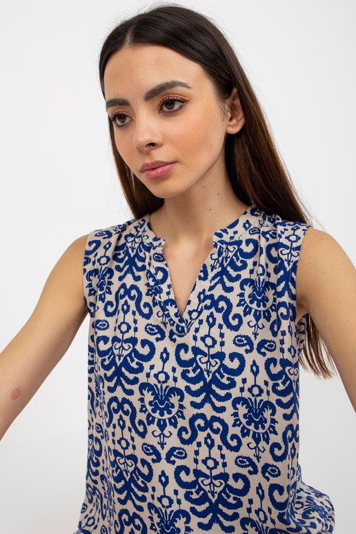 Tmavě modrá halenka bez rukávů FRESH...