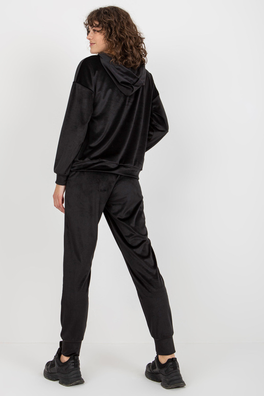 Černý dámský velurový set s mikinou a...