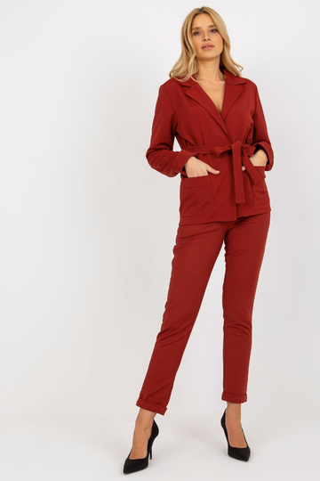 Vínové sako s vázáním a...