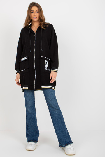 Černá dlouhá mikina s...