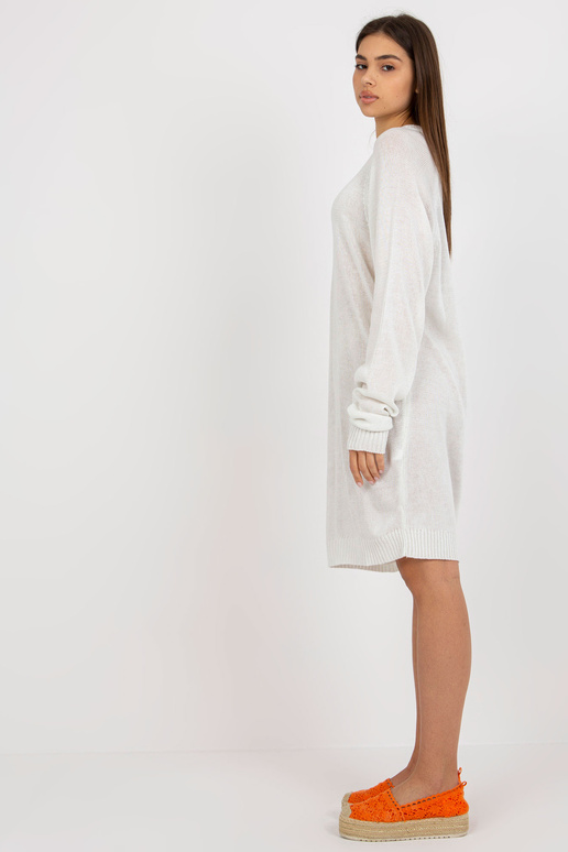 Bílé oversize pletené šaty s dlouhým...